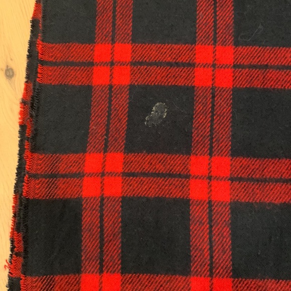 Red & Navy Plaid Flannel Scarf - Picture 3 of 4